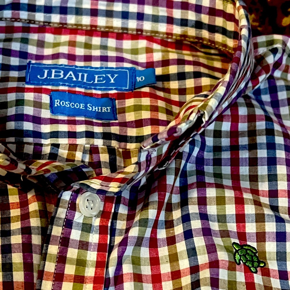 Boys size 10 multicolored long sleeve shirt.